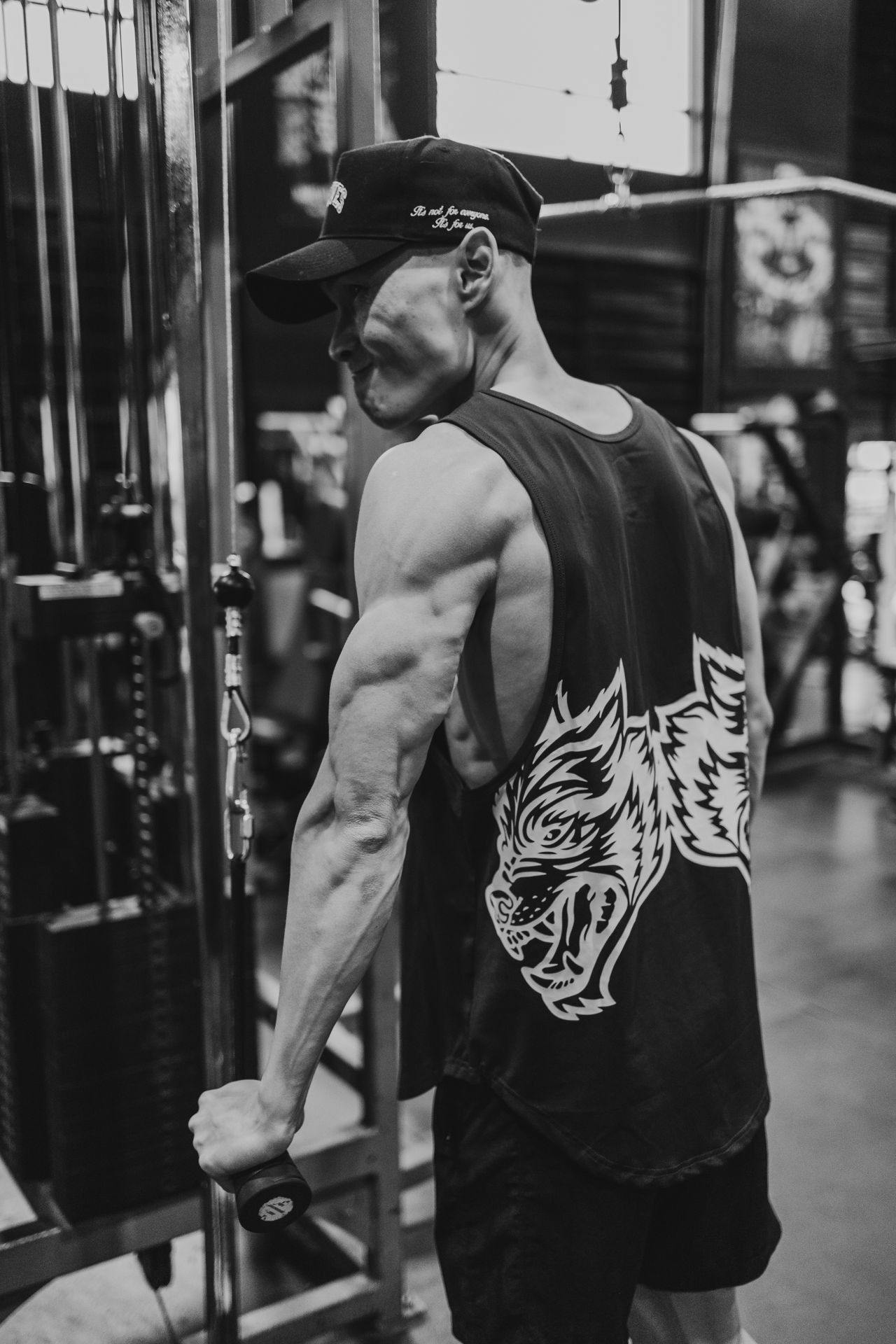 black and white tricep extension